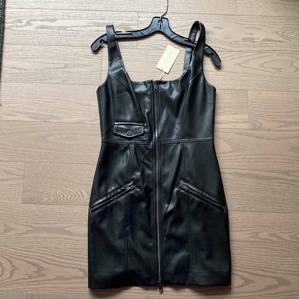 NWT Ramy Brook Charleigh Faux Leather Mini Dress